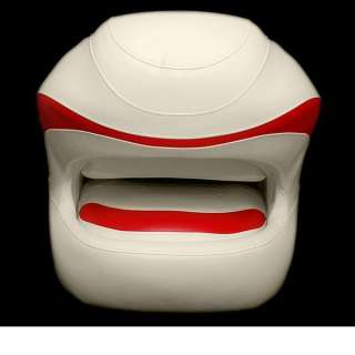 TRACKER MARINE OFF WHITE / RED BOAT BOLSTER SEAT PAIR  