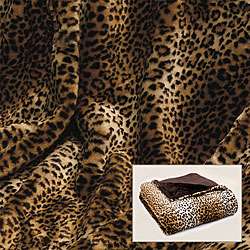 Leopard Print Faux Fur Throw  