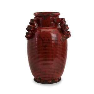  15.5 Rustic Italianate Scarlet Garnet Red Ceramic Table 