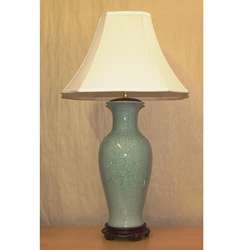 Light Blue Porcelain Crackle Table Lamp  