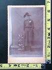 Antique Cabinet Card Photo of Standing Woman with Hat & Hands in 