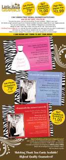 Chic Zebra Print Bridal Shower Invitations   UPRINT  