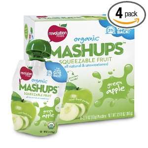   Mashups Squeezable Fruit, Green Apple, 3.17 Oz, 4 Count Mashups (Pack