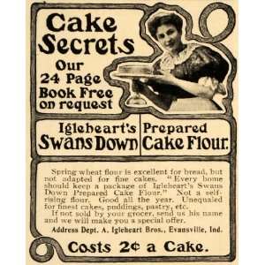 1900 Ad Cake Secrets Swans Down Igleheart Flour Baking   Original 