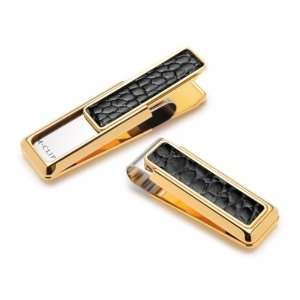  M Clip New Yorker 18K Gold Finish with Genuine Black 