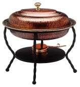 Oval Antique Copper Chafing Dish  