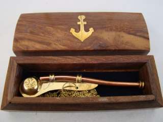 Brass / Copper Boatswain Whistle ~ Bosun Call ~ Pipe  