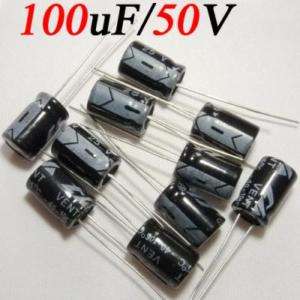 100PCS 100uF/50V 105°C Aluminum Electrolytic Capacitors  