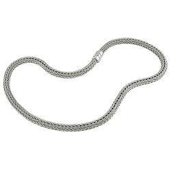 14k White Gold Weave Chain 17 inch Necklace  