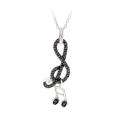 14k Gold 1/6ct TDW Diamond Musical Note Necklace  