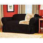 new black soft suede slipcover sofa or loveseat or arm