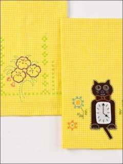 tea HAND TOWELS EMBROIDERED pattern NEW book FLOUR SACK  