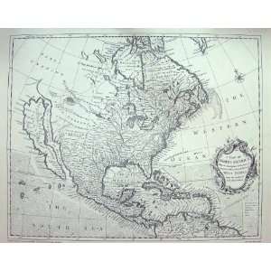    Antique Map North America Mexico Florida California