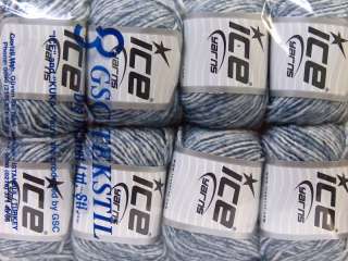 Lot of 8 Skeins ICE SALE WINTER (40% Wool) Hand Knitting Yarn Navy 
