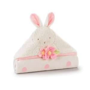  Bunnies By The Bay Blooms Hooded Blanket, Pink/White Baby