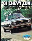 1981 Chevrolet Luv Truck Deluxe Sales Brochure Book
