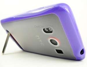   HTC EVO 4G SPRINT PURPLE CLEAR TPU SOFT COVER CASE PREMIUM ACCESSORIES