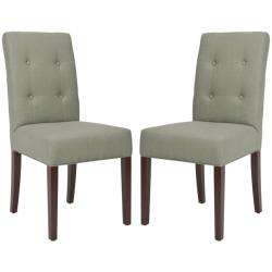 Metro Tufted Grey Linen Side Chairs (Set of 2)  