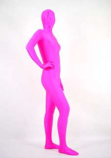 Full Body Lycra Spandex Zentai Pink Unisex Suit S~XXL  