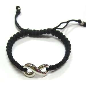  Infinity Black Braided String Bracelet   Eternity Jewelry