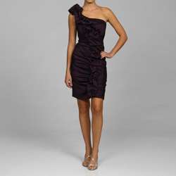 SL Fashions Womens Plum Stretch Taffeta Dress  