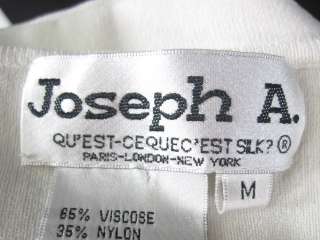 JOSEPH A. White Black Lace 3/4 Sleeve Sweater Top Sz M  