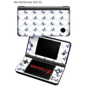  Nintendo DSi XL Skin   Pastel Butterflies Blue on White by 