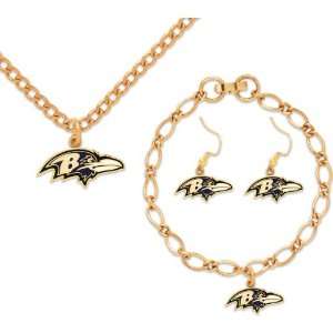  Baltimore Ravens Official Logo Jewelry Gift Set 