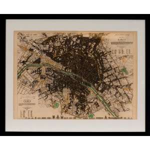  Vintage Reproduction Map of Paris