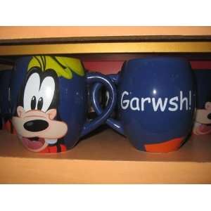  Disney Goofy Garwsh Large Curved Ceramic Coffee Cup Mug 