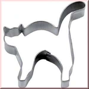 Stainless Steel Scared Kitty Cat Cookie Cutter, 2.5  