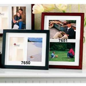  4x6 Triple Walnut Wood with Bevel Cut Mat Picture Frame 