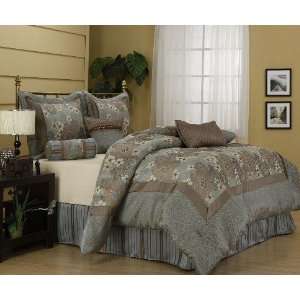    7Pcs King Milano Jacquard Comforter Bedding Set