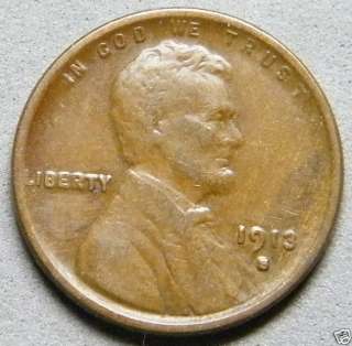 1913 S Very Fine Lincoln Wheat Cent.6406  