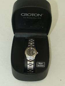 CROTON WOMENS AUTOMATIC BLACK DIVER COLLECTION WATCH  