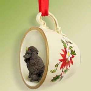  Poodle Chocolate Holiday Tea Cup