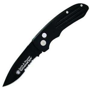 Smith & Wesson SW50BS Extreme Ops Serrated Clip Point Knife, Black