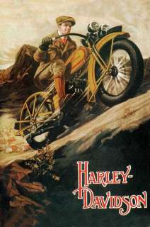   Harley Davidson   24x36 Canvas Motorcycle Poster on Canvas  