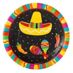    Lets Party By Amscan Fiesta Fun Dessert Plates 