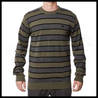 New Lost Mens Breakdown Long Sleeve Sweater   Military Green   Size 