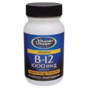  Vitamin Shoppe   B 12, 1000 mcg, 100 lozenges Health 