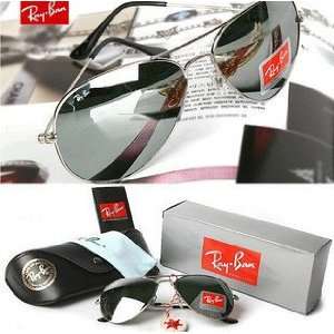  New Ray Ban RB Sunglasses 3025 Silver Metal Polarized 