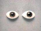GLASS Elliptical Brown Doll Eye Pair about 5/8in Long