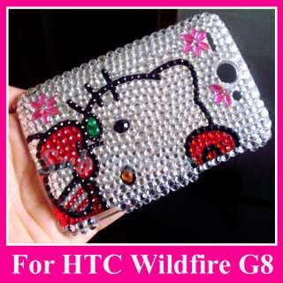 Hello Kitty S7 Bling Crystal Case Cover HTC Wildfire G8  