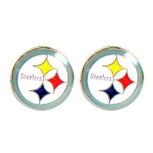 PI ST PO ER   Pittsburgh Steelers Post Stud Logo Earring 