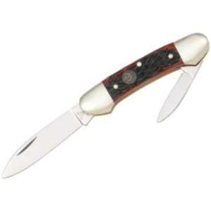   Small Canoe Pocket Knife with Red Pick Bone Handles