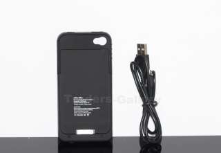   1900mAh External Backup Battery Charger Case For iPhone 4 4G 4S  