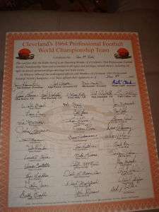 1964 CLEVELAND BROWNS TEAM SIGNED 16x20 JIM BROWN  