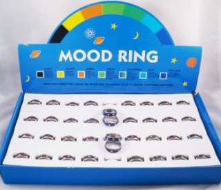 36 Star Heart Butterfly Mood Rings Display #R1033  