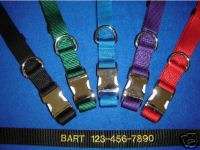 Embroidered Personalized Dog Collars METAL SNAP BUCKLE  